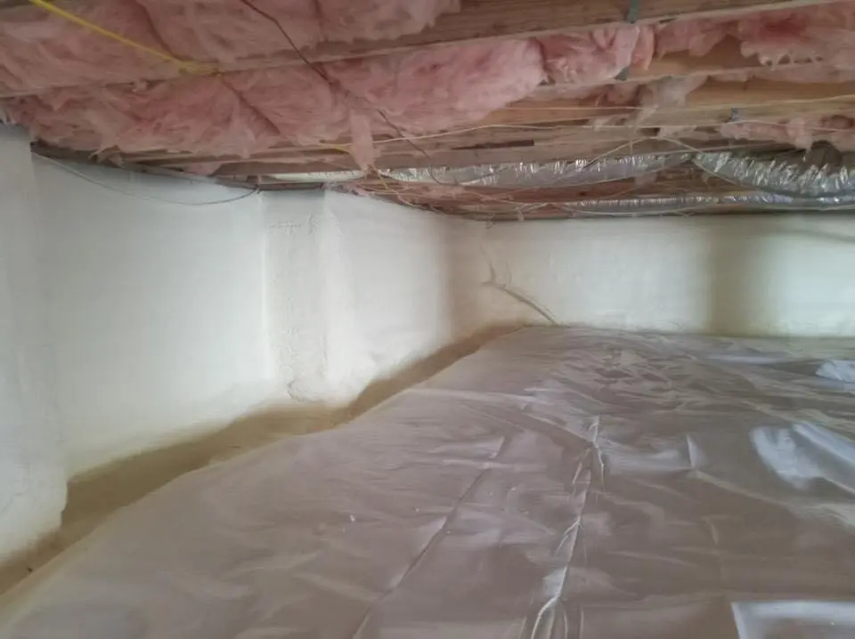 Crawl space encapsulation with closed-cell spray foam for Attic Insulation in Harrah
